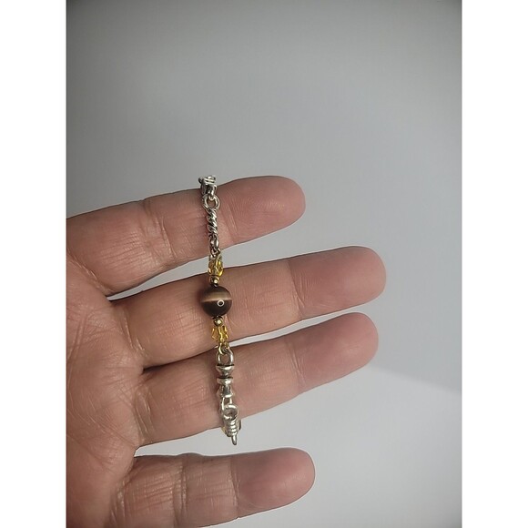 Vintage Premier Designs Silver Tone Bracelet Stone Beaded Jewelry Costume - Picture 7 of 9